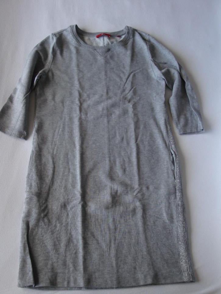 Grijze S.OLIVER jurk van jogging stof met glitter. Maat 36., Kleding | Dames, Jurken, Zo goed als nieuw, Maat 36 (S), Grijs, Boven de knie