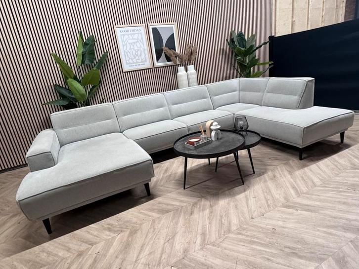 ZGAN Stratos U-Bank / Hoekbank van het Anker - Grijs - 355cm, Huis en Inrichting, Banken | Bankstellen, Zo goed als nieuw, Hoekbank