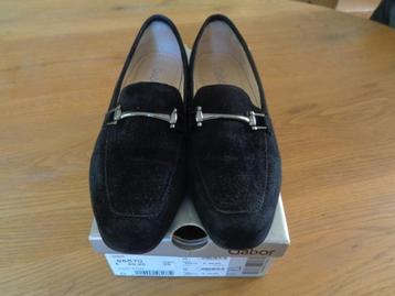 GABOR suede loafers/instappers:mt 39 (zwart) beschikbaar voor biedingen