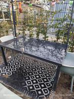 Stevige tuintafel met glazen plaat, Tuin en Terras, Ophalen