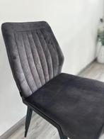 Suedelook eettafelstoelen - antraciet & petrol blauw, Huis en Inrichting, Stoelen, Ophalen, Zo goed als nieuw, Vijf, Zes of meer stoelen