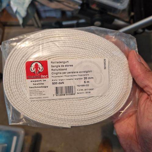 MAMUTEC Rolluikband beige 20 mm, 5 m, Doe-het-zelf en Verbouw, Rolluiken, Nieuw, Minder dan 100 cm, Ophalen of Verzenden