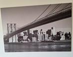 Aluminium schilderij New York Skyline en de Brooklyn Bridge., Ophalen