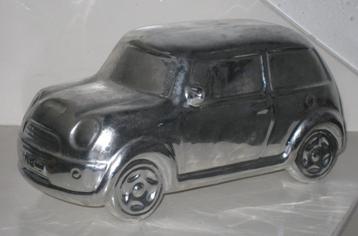 Mini Cooper Zilverkleurig Spaarpot / Aardewerk  beschikbaar voor biedingen