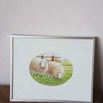 twee schapen in mooie lijst, Antiek en Kunst, Kunst | Schilderijen | Klassiek, Ophalen