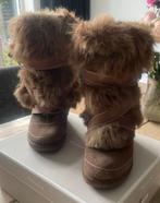 Laarsjes met nep bont en sleehak, Ophalen of Verzenden, Zo goed als nieuw, Bruin