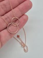 Roségouden zilveren ketting 925 - verstelbaar, Verzenden, Roze, Zilver, Verstelbaar