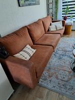 Roodbruine bank geschuurd leder, Huis en Inrichting, Ophalen of Verzenden, Gebruikt, Leer