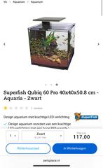 Aquarium Superfish Qubiq 60 pro incl. vissen en toebehoren, Dieren en Toebehoren, Vissen | Aquaria en Toebehoren, Ophalen, Zo goed als nieuw