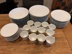 Compleet Servies - Wit met Zilveren Rand, Ophalen of Verzenden, Zo goed als nieuw, Effen, Porselein