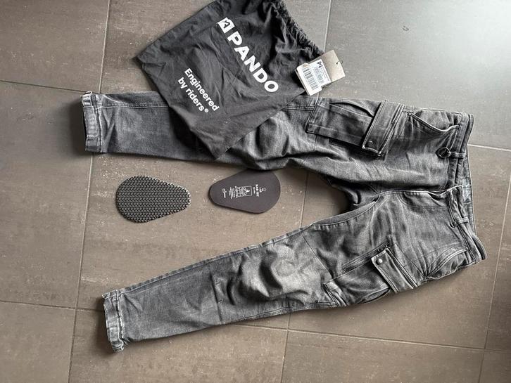 Pando Moto Kev 01 Motorrijbroek Jeans Zwart, Motoren, Kleding | Motorkleding, Broek | textiel, Heren, Tweedehands, Ophalen of Verzenden