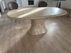 Ovale Eettafel Marmerlook 180cm, Overige materialen, Gebruikt, Vijf personen of meer, 150 tot 200 cm