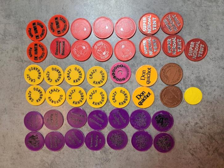 Disco munten jaren 80, Verzamelen, Overige Verzamelen, Ophalen of Verzenden