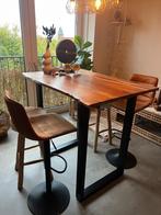 Prijs verlaagd!Acacia houten bartafel met 4 of 6 barkrukken., Huis en Inrichting, Ophalen, Zo goed als nieuw, Inclusief barstoelen