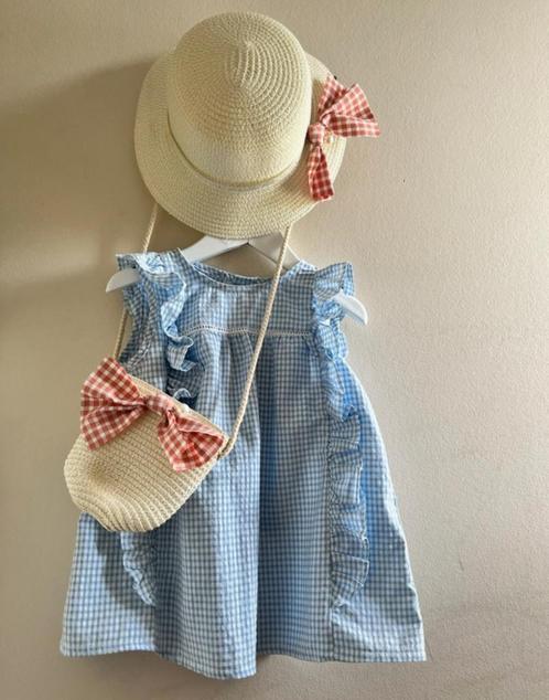 Hoed en tasje mt 52,53 ecru,offwhite,creme,hoedje,strandhoed, Kinderen en Baby's, Kinderkleding | Petten en Hoeden, Nieuw, Meisje