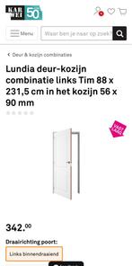 Deuren en kozijnen Lundia €275 pp, Ophalen, 80 tot 100 cm, 215 cm of meer, Binnendeur