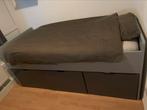 1 persoonsbed met 3 lades + lattenbodem + matras, Huis en Inrichting, Ophalen, 90 cm, Eenpersoons, Wit