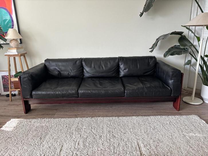 Vintage Tobia Scarpa Bastiano 3 zits bank, Huis en Inrichting, Banken | Bankstellen, Gebruikt, Rechte bank, Driepersoons, 200 tot 250 cm