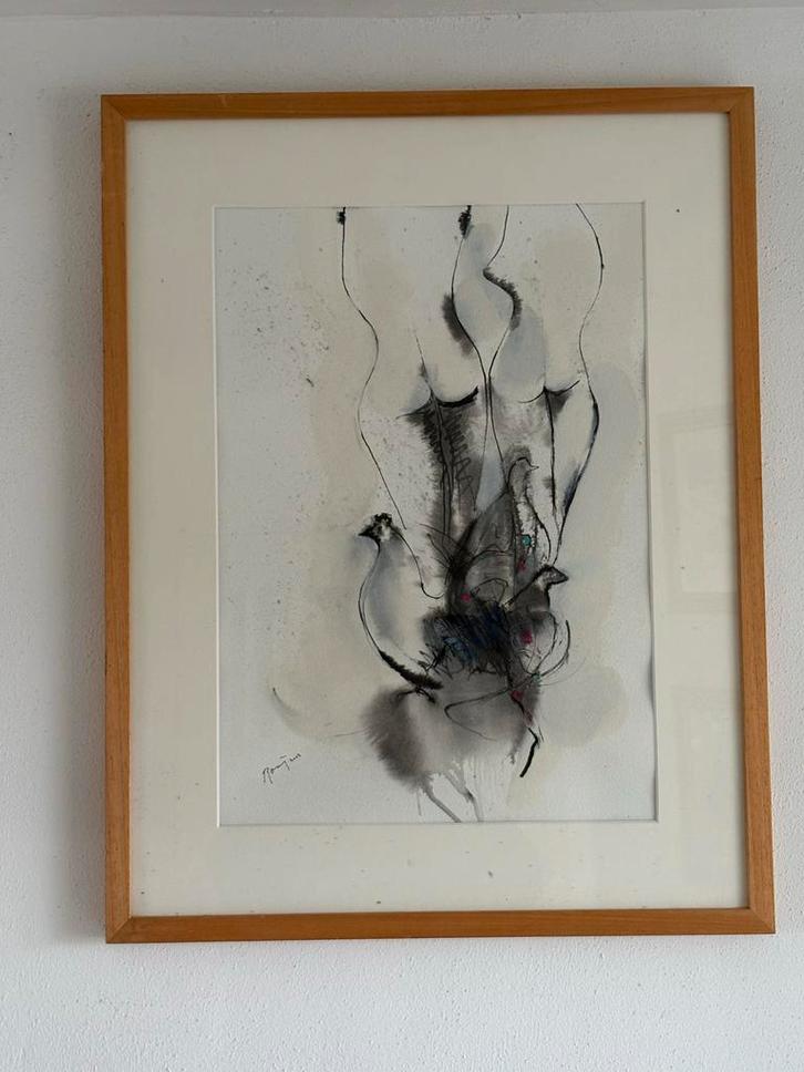 Robert Roag - Abstract Expressionistisch Schets, Antiek en Kunst, Kunst | Tekeningen en Foto's, Ophalen