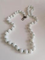 Vintage ketting wit glas ballen jaren 70, Ophalen of Verzenden, Zo goed als nieuw, Wit, Overige materialen