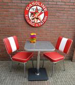 FIFTIES SIXTIES AMERIKAANSE BEL AIR DINER STOELEN MET TAFEL, Ophalen, Twee, Metaal, Rood