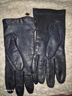 Vintage Zwart Leren dames handschoenen weinig gebruikt, Hema, Ophalen of Verzenden, Zo goed als nieuw, Handschoenen