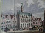 gravure stadhuis Veere, met misdruk, Philips 1747, Antiek en Kunst, Kunst | Etsen en Gravures, Verzenden