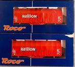 Roco Railion Wagons - Set van 2, Hobby en Vrije tijd, Gebruikt, Gelijkstroom, Wagon, Ophalen of Verzenden