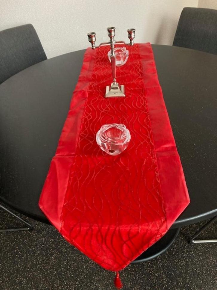 NIEUWE rode KERSTloper, boomstandaard,waxinelichtjes kristal, Diversen, Kerst, Nieuw, Ophalen of Verzenden