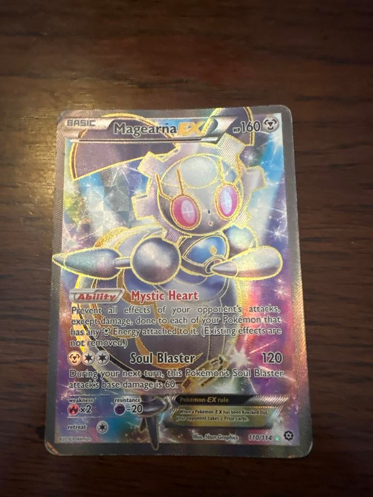 Magearna EX - Zeldzame Pokémonkaart, Ophalen of Verzenden, Gebruikt, Losse kaart, Foil