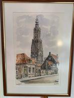 Aquarel van de Lieve Vrouwentoren in Amersfoort, Ophalen of Verzenden