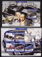 - 415 - 2 Blokken met Diverse Mercedes- Benz auto's., Verzenden, Gestempeld, Auto's