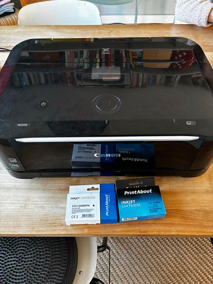 Canon Pixma MG6150, Computers en Software, Printers, Gebruikt, All-in-one, Inkjetprinter, Kleur printen, Kopieren, Scannen, Zwart-en-wit printen