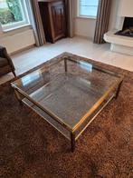 Salontafel glas / messing, Huis en Inrichting, Tafels | Salontafels, Ophalen, 100 tot 150 cm, 50 tot 100 cm, Glas
