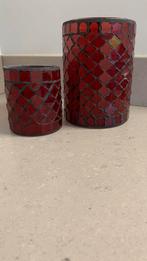 Windlicht rood (2 stuks) mooi voor decoratie, Overige materialen, Nieuw, Ophalen of Verzenden, Rood