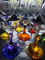 Prachtig gekleurde wijnglazen Vintage, Antiek en Kunst, Antiek | Glas en Kristal, Ophalen of Verzenden