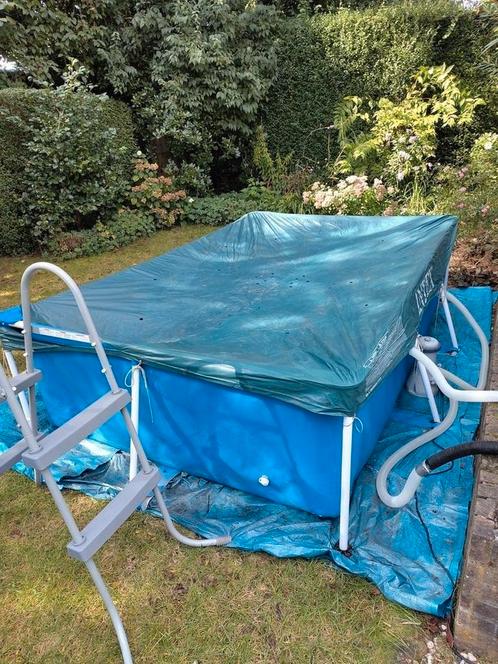 Zwembad Intex 3x2 meter met pomp en verwarmingspaneel, Tuin en Terras, Zwembaden, Gebruikt, Minder dan 80 cm, 200 tot 400 cm, Rechthoekig
