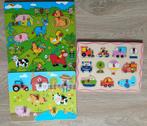 3 puzzels, Kinderen en Baby's, Gebruikt, Ophalen of Verzenden, Van hout, Minder dan 10 stukjes