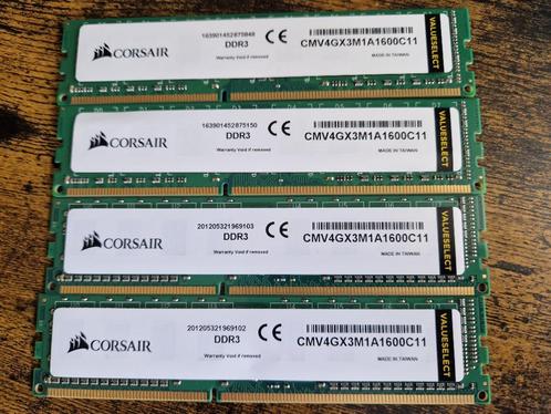 4x4 GB DDR3 CORSAIR, Computers en Software, RAM geheugen, Gebruikt, Desktop, 16 GB, DDR3, Ophalen of Verzenden