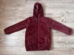 Reversible winterjas meisjes bordeaux rood fluffy print 146, Gebruikt, Meisje, Ophalen of Verzenden, Onbekend
