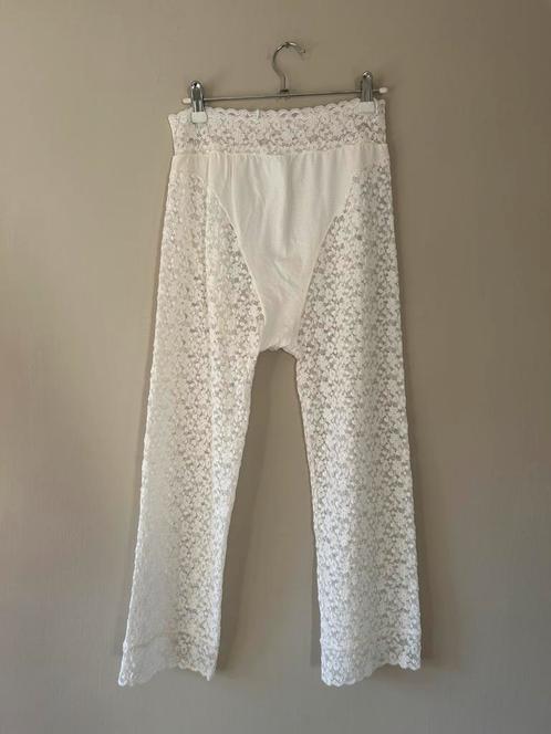 Wit kanten legging driekwart maat S, Kleding | Dames, Broeken en Pantalons, Zo goed als nieuw, Maat 36 (S), Wit, Driekwart, Verzenden