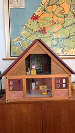 Vintage poppenhuis met meubels, Kinderen en Baby's, Speelgoed | Poppenhuizen, Ophalen, Gebruikt, Poppenhuis
