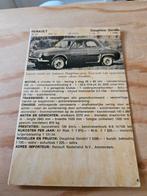 Renault dauphine gordini kaart, Ophalen of Verzenden, Voertuig