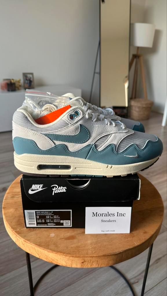 Nike Air Max 1 Patta Waves Noise Aqua (2021) EU 42.5 nieuw, Kleding | Heren, Schoenen, Nieuw, Overige kleuren, Ophalen of Verzenden