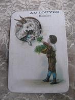Antiek Frans Reclame Kaartje met Ajour - Jongen & Geit, Verzenden, Voor 1920, Kinderen