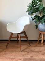 Set van 4 Witte Kuipstoelen, Huis en Inrichting, Stoelen, Kunststof, Gebruikt, Wit, Ophalen of Verzenden