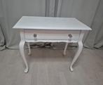 Witte Bijzettafel / Sidetabel met la, Huis en Inrichting, Tafels | Sidetables, Ophalen, Gebruikt, 50 tot 100 cm, Overige houtsoorten