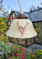 Vintage opaline hanglamp, gemarmerd, Ophalen of Verzenden, Zo goed als nieuw, Minder dan 50 cm