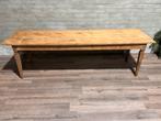 Smalle lange boerenatafel - 280 x 85 cm + 79 cm hoog, Huis en Inrichting, Tafels | Eettafels, Eikenhout, 200 cm of meer, Zo goed als nieuw