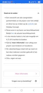 Hotel cheque Holiday concept 8 dagen in een luxe hotel 2 prs, Twee personen